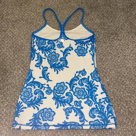 Lululemon Y Tank, Blue Floral Pattern - Picture 2 of 3
